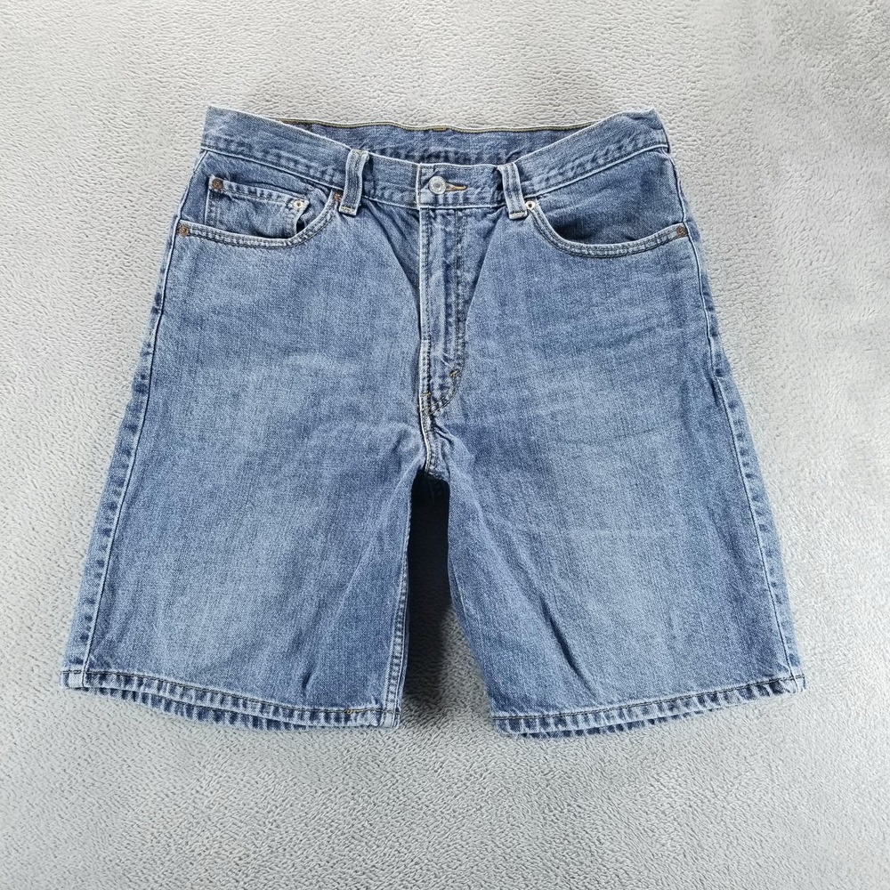 Levis 550 Shorts Mens 36 Blue Denim Relaxed‎ Bermuda 9" Medium Wash Jorts